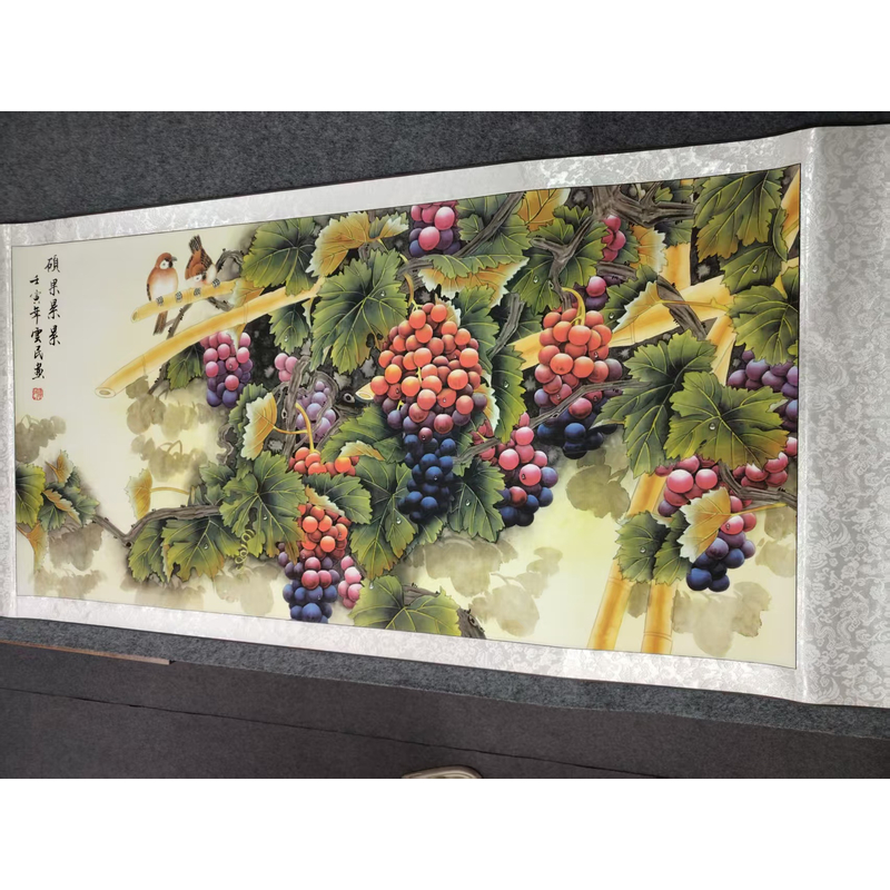 四尺《硕果累累》-横幅-餐厅-花鸟挂画
