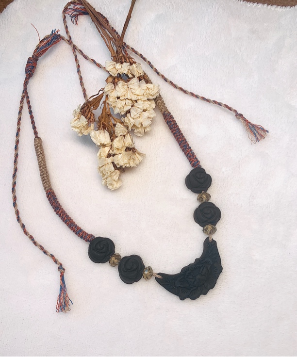 古法合香珠「一路生花」锁骨佩戴手工编织