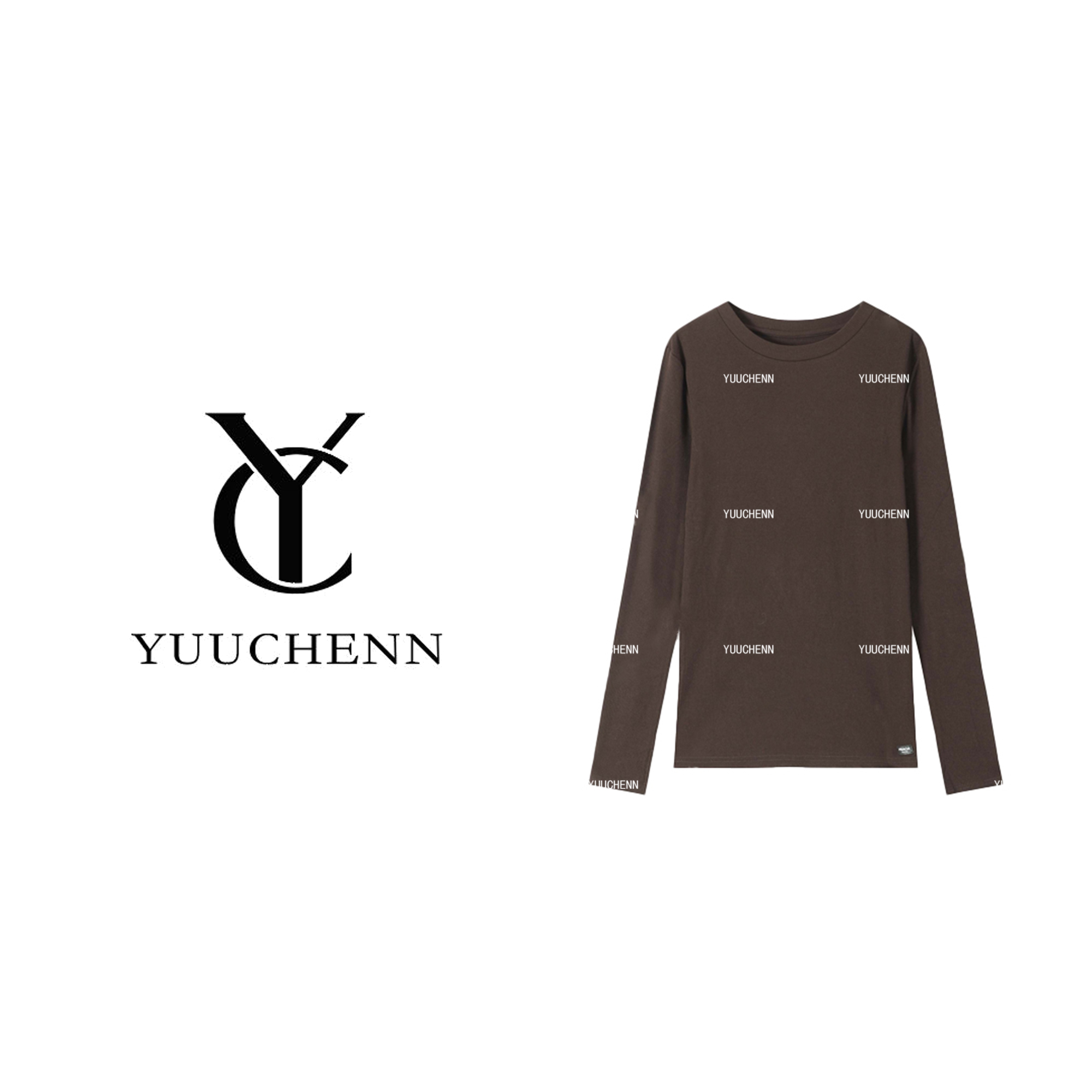 YUUCHENN高级感棉修身百搭圆领长袖棉T恤上衣 15SW-1132