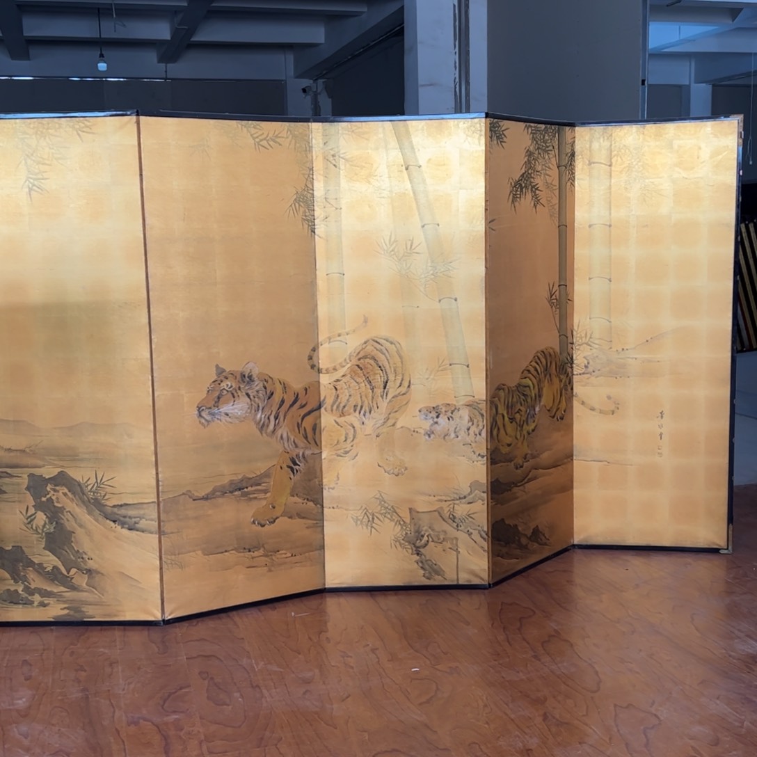 绘画屏风框画茶空间设计