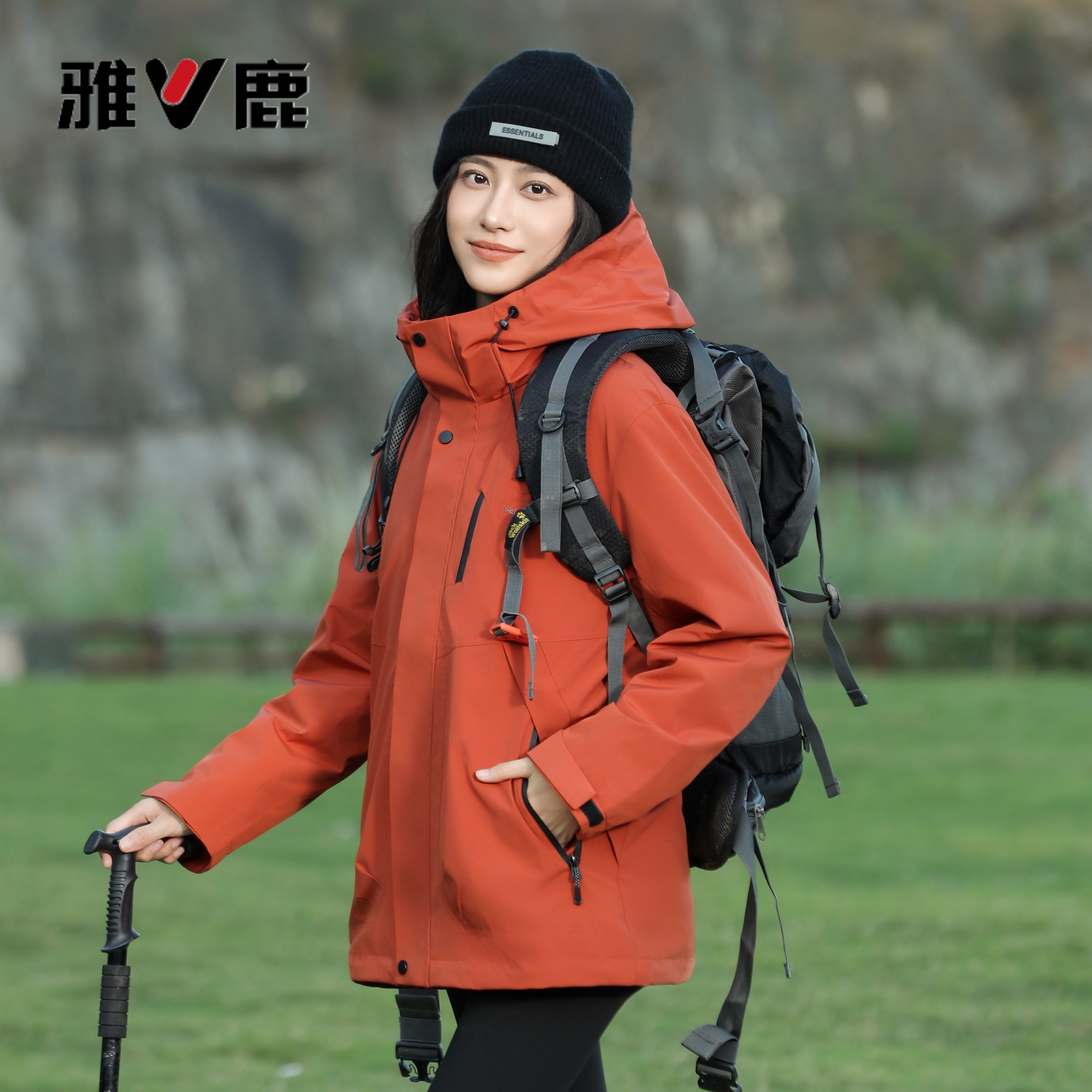 V/雅鹿90白鹅绒羽绒服户外男女同款内胆可拆情侣短款YT507B05870