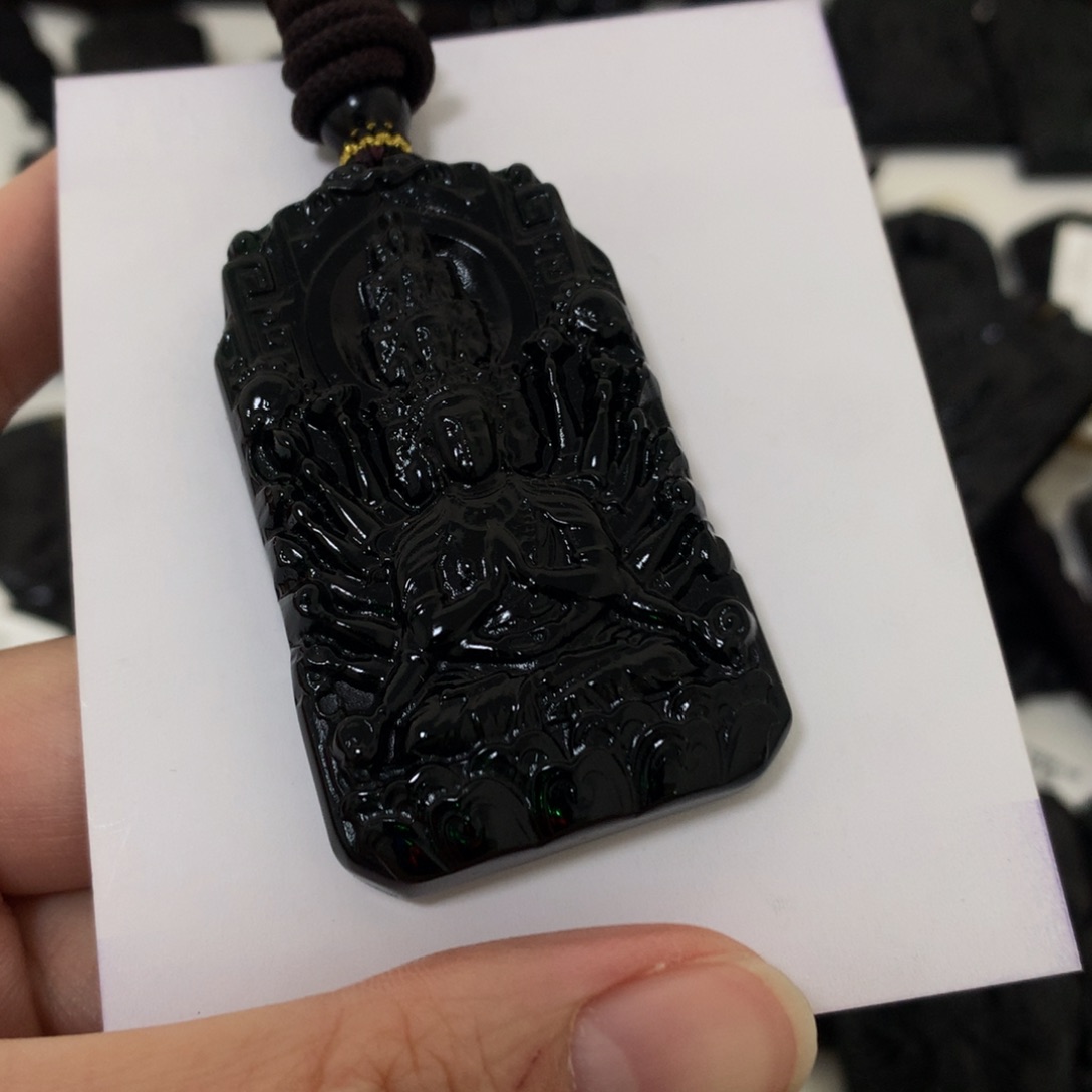 阿***卓天然缅甸a货钢琴黑挂件
