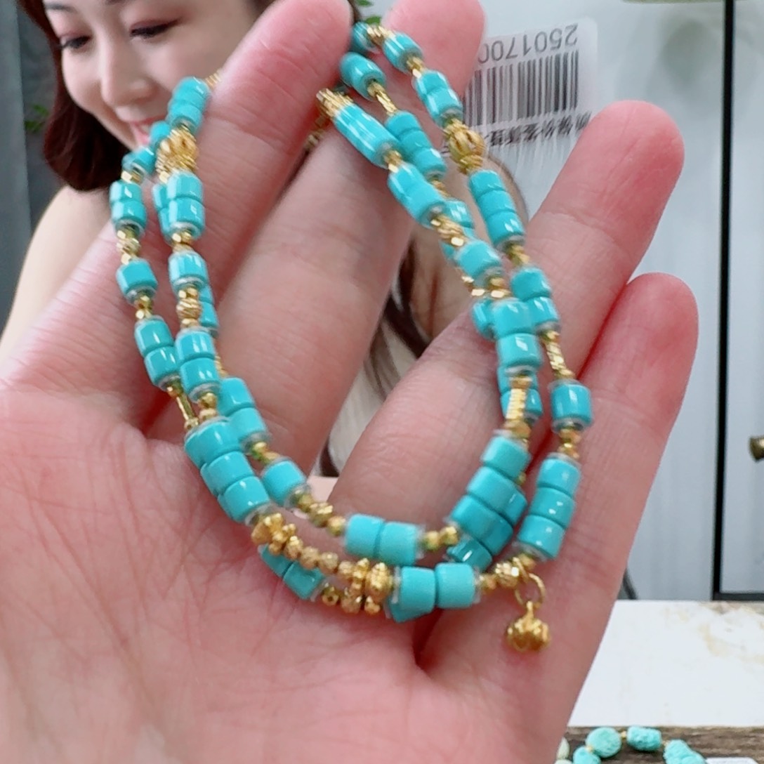 18K金镶嵌绿松石珠宝奇石