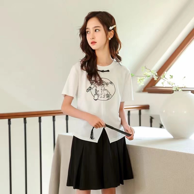 女童2025夏季新款国风新中式短袖B2492