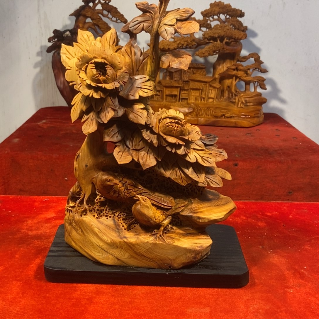 柏木（崖柏）阿*崖柏摆件（牡丹