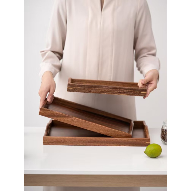 南美实木双耳高耳托盘30*20*4