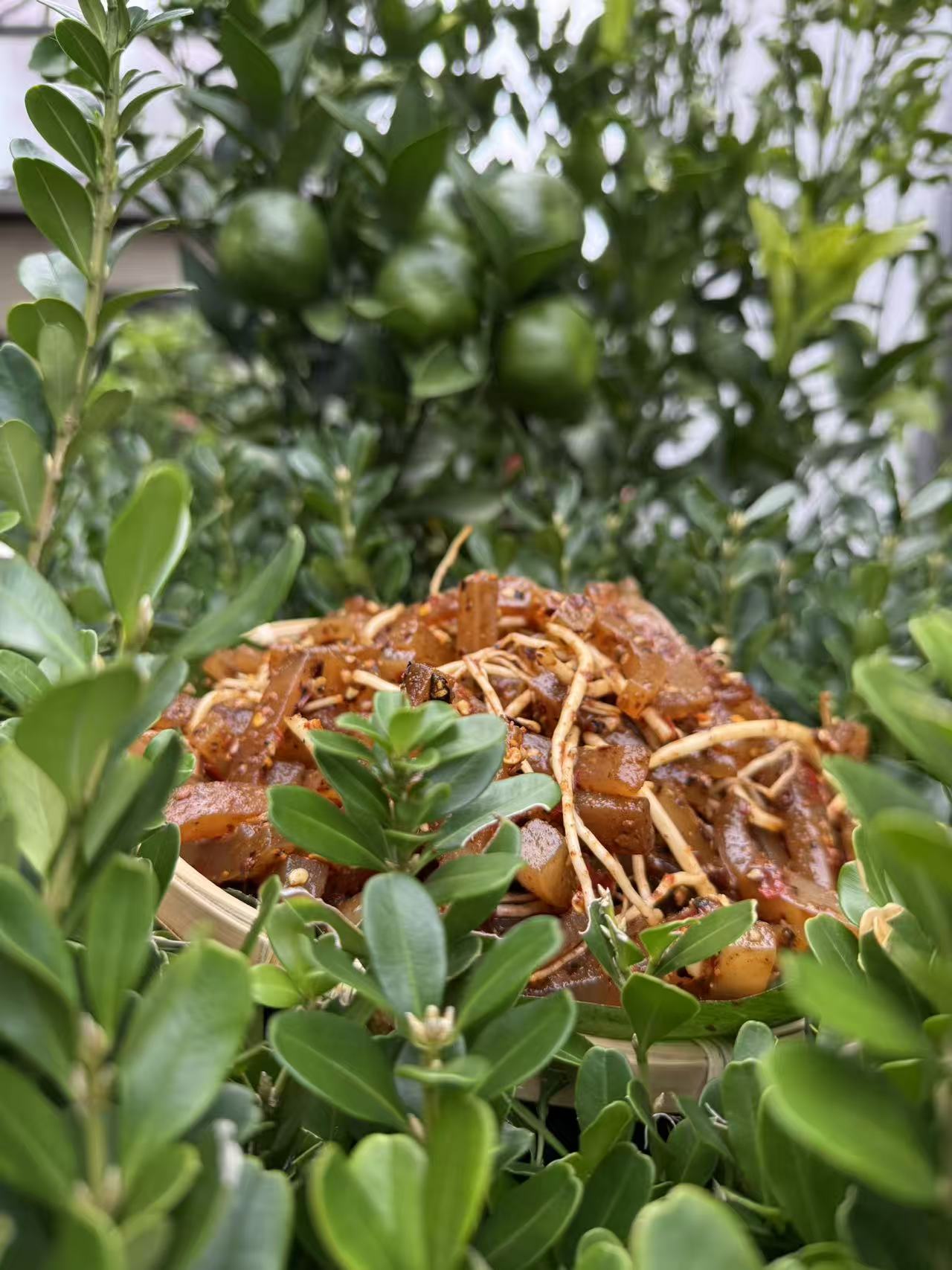 云南特色美食麻辣牛皮