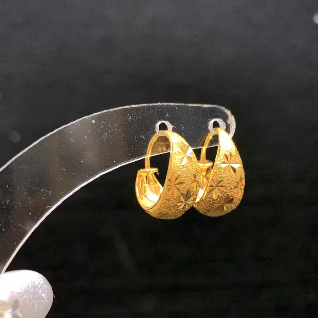 铜合金耳饰 满天星耳环光面耳圈送妈妈送家人