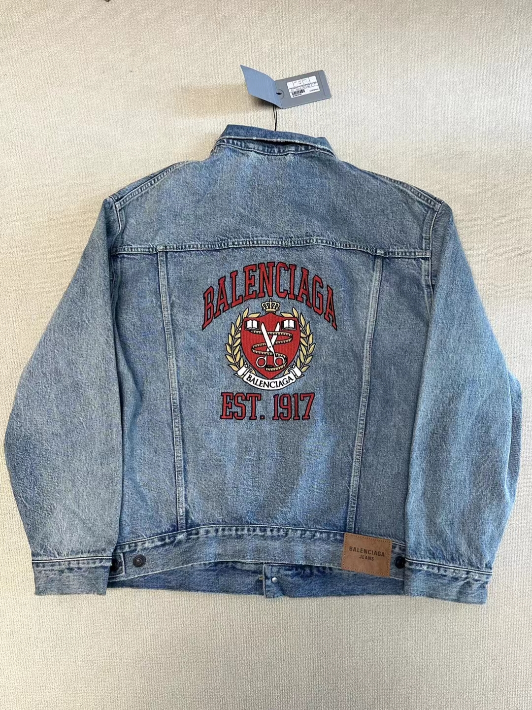 全新未使用 Balenciaga/巴黎世家 S码 剪刀图案Logo刺绣牛仔外套