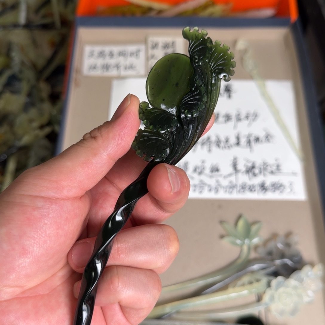 岫玉发饰未镶嵌明君玉簪贼拉好看