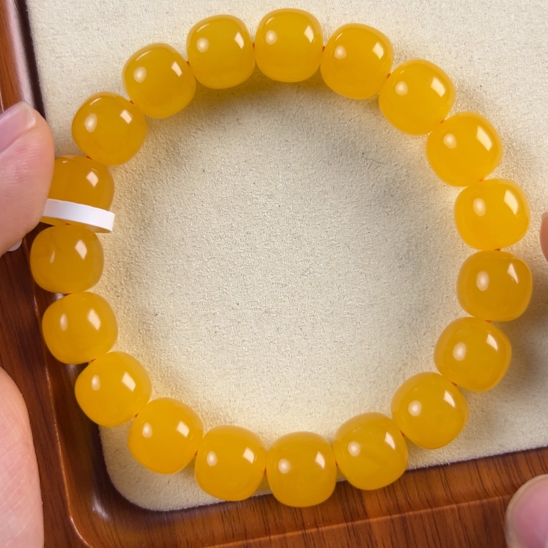 琥珀未镶嵌手链20g焦皮同料老型12mm tt