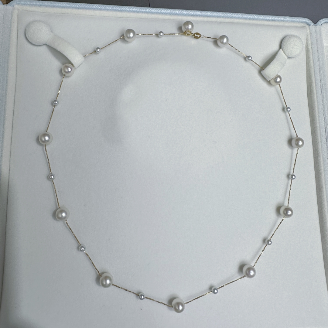 45cm长18k金满天星项链白色时尚百搭经典仙女气质优雅极光无暇