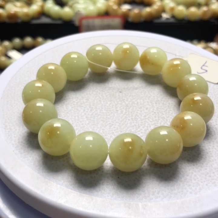 和田玉手串未镶嵌卡14