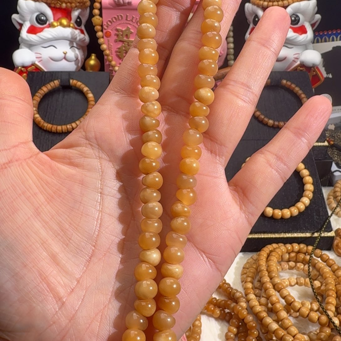****蓝手串龙脊菩提玉化蒜瓣手持