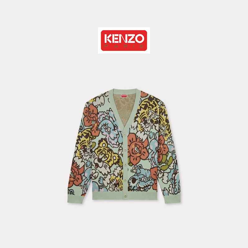 KENZO X VERDY系列 25春夏新品 男士经典V领针织开衫