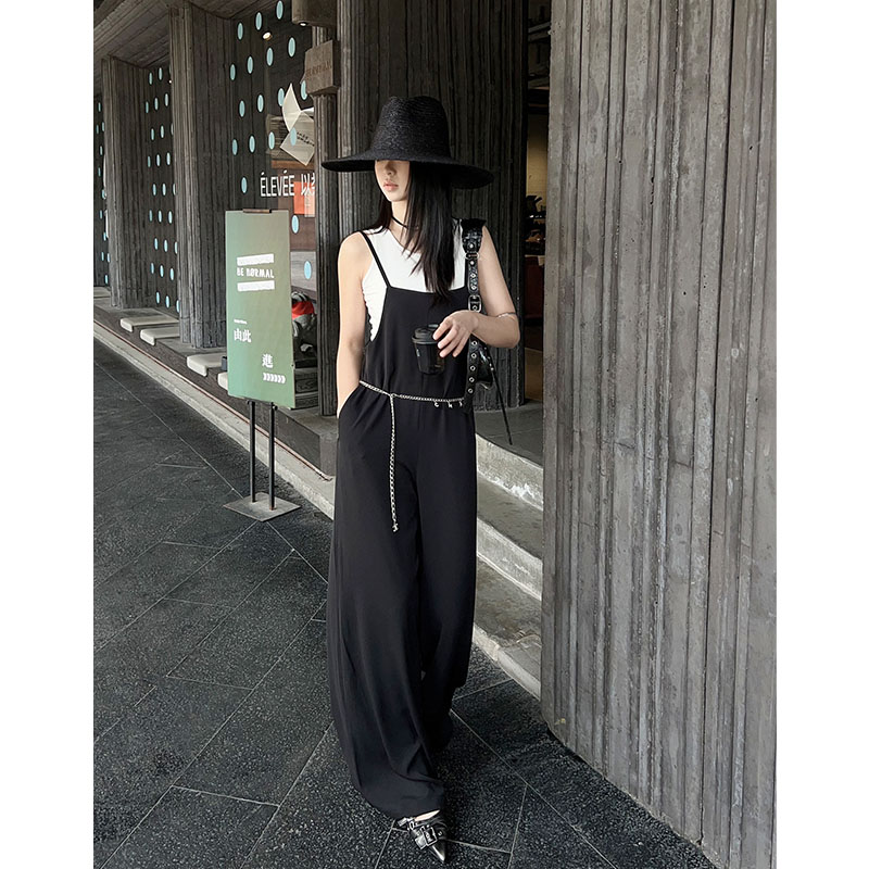 A美洋MEIYANG【商场同款】 垂垂连体裤 消光防透_宽松直筒背带裤