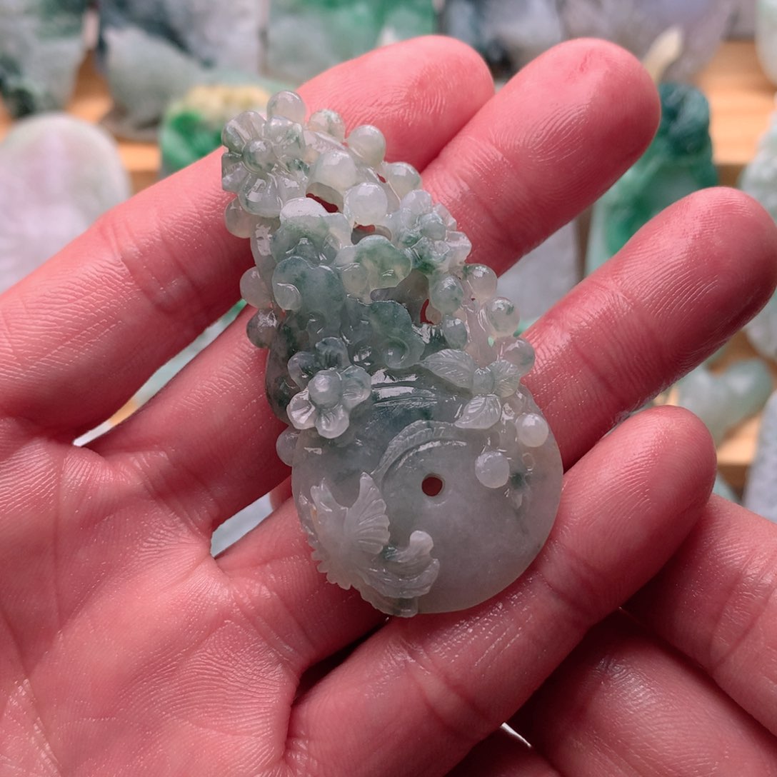 定制翡翠未镶嵌喜上眉梢