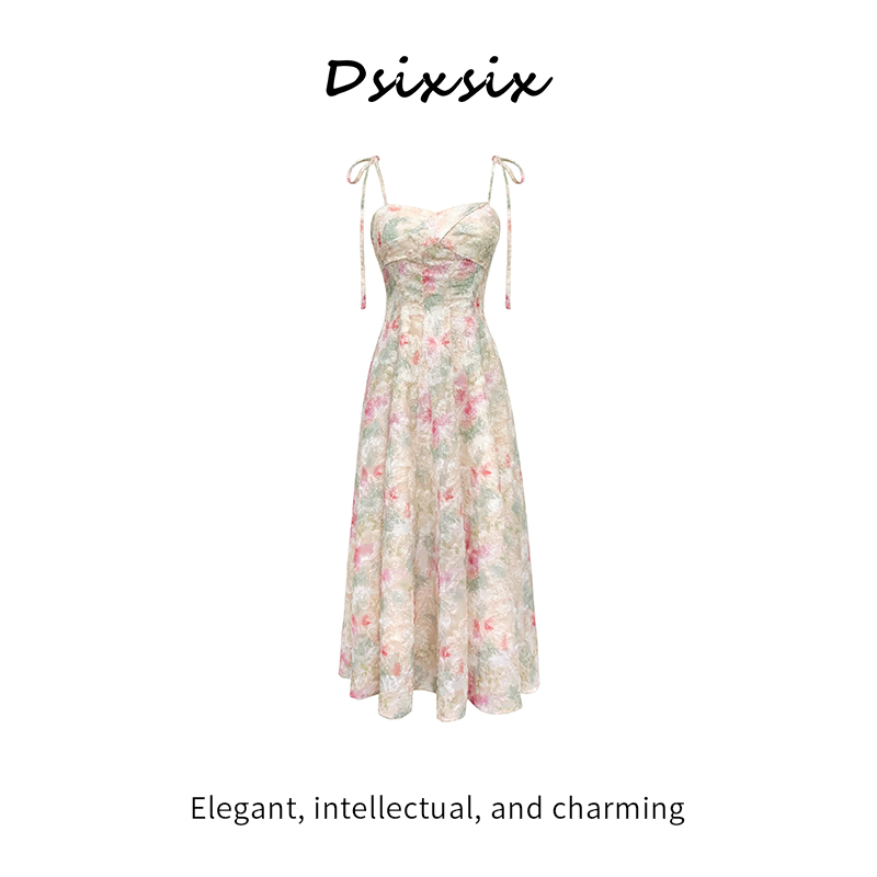 Yeah Me-【花影梦瑶】原创设计时尚显瘦收腰连衣裙-52869F