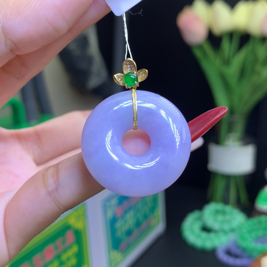 翡翠颈饰18K金镶嵌天然