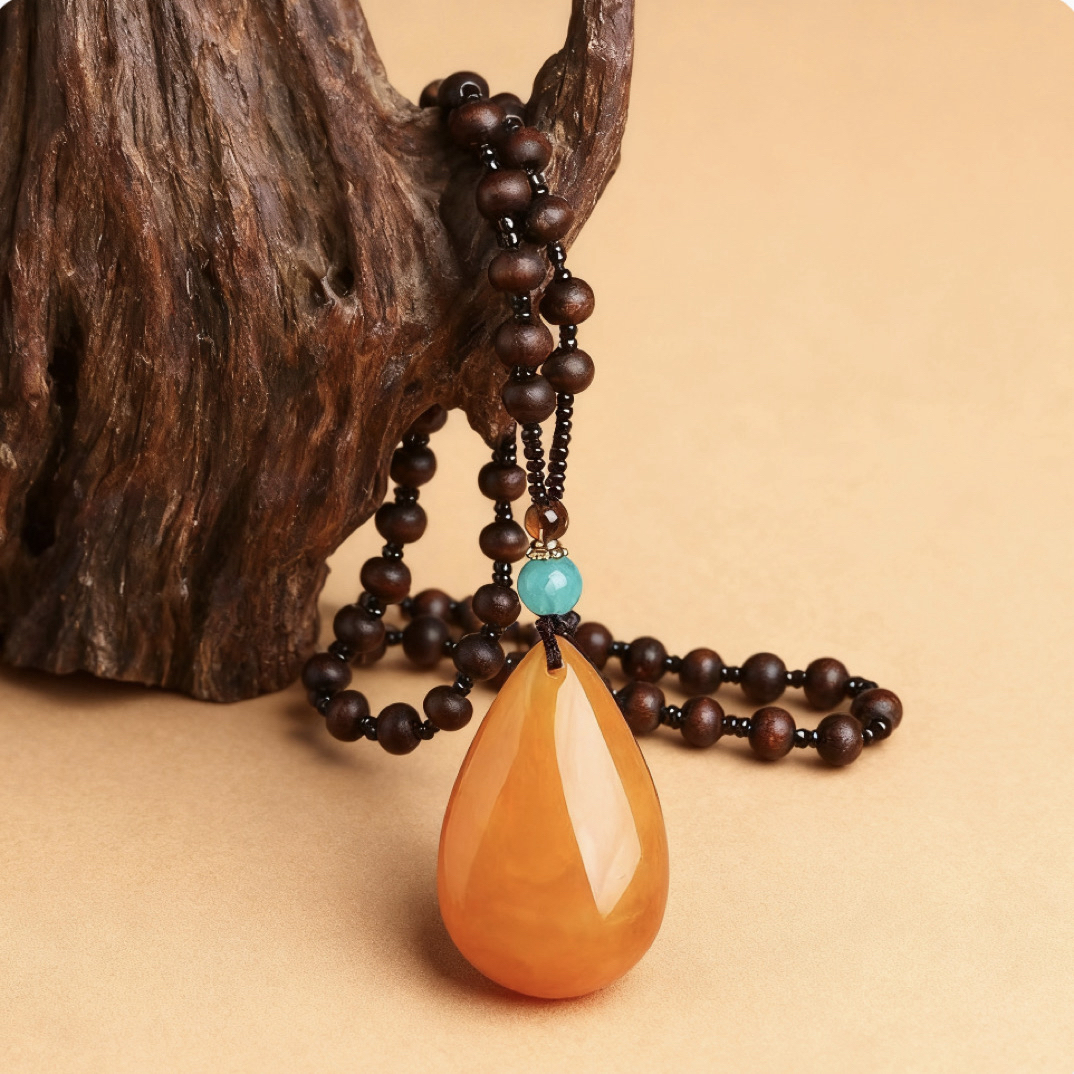 黄水滴长款 挂坠项链 A51-LJW-1A