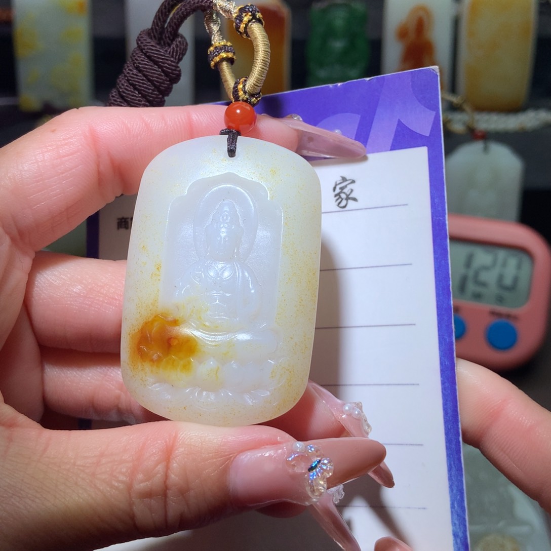 和田玉挂件未镶嵌蜡****你