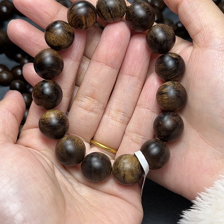 沉香手串随*白棋虎皮留疤