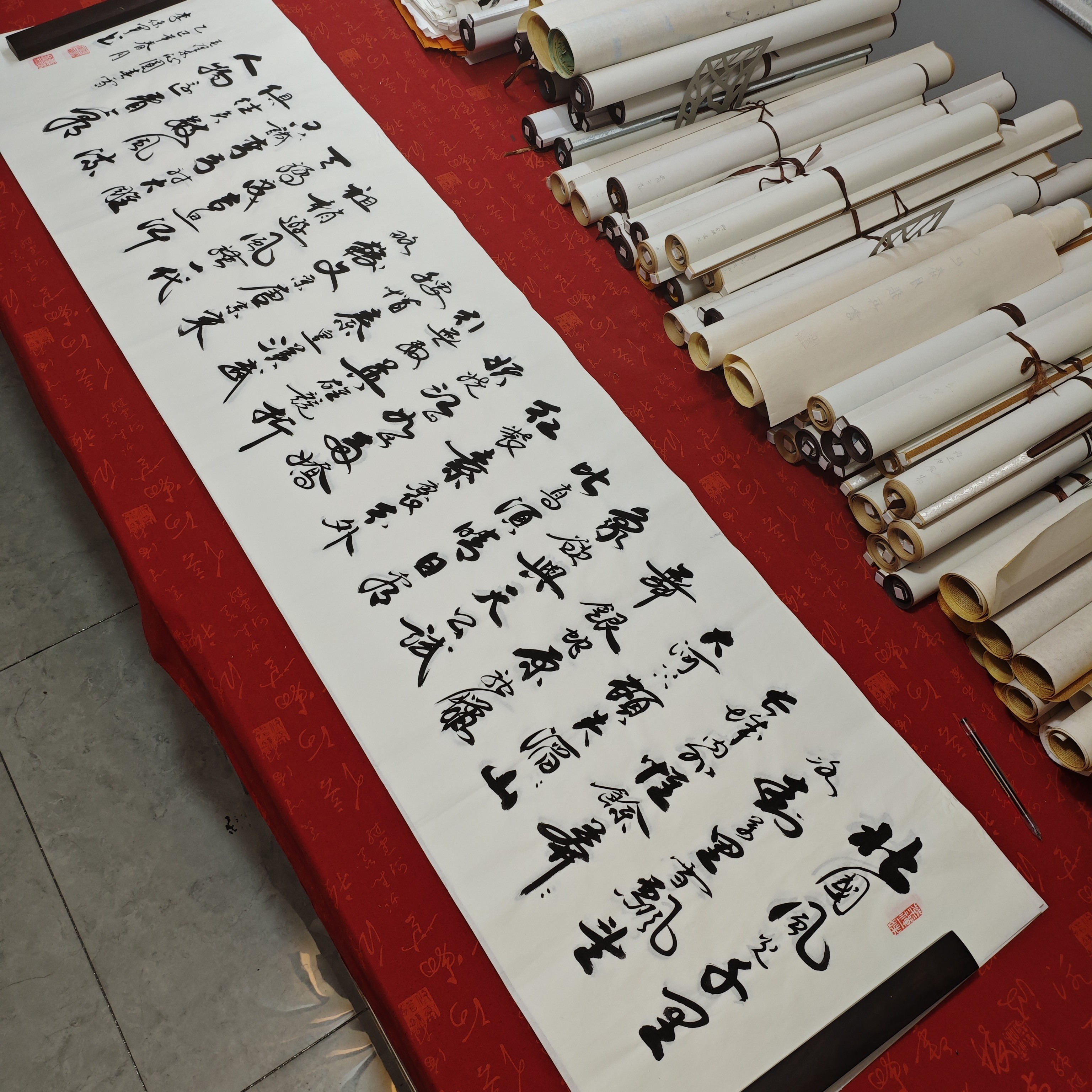 《沁园春雪》李保军老师纯手写行书180×48厘米