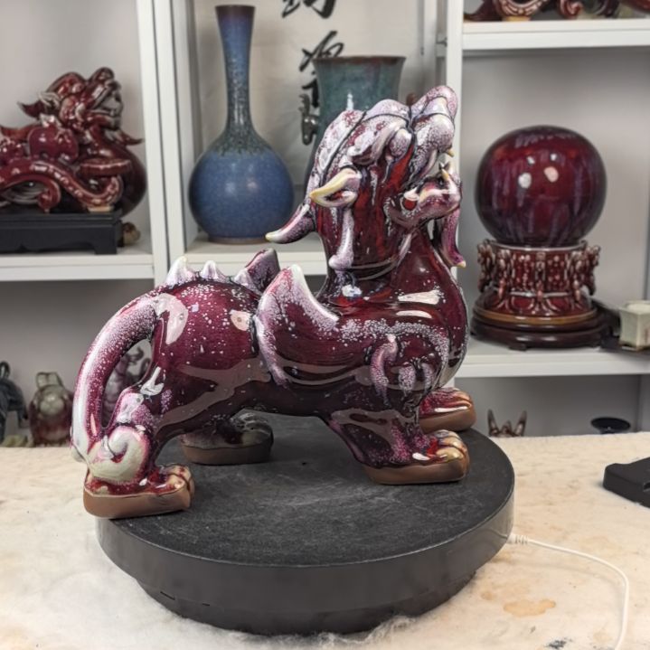 摆件钧瓷摆件神後鎮鈞瓷