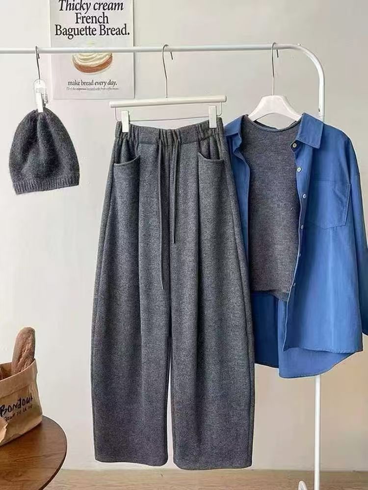 【娜姐家】2688新款时尚显瘦慵懒奶芙绒云朵裤