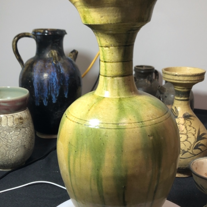 瓶用****3三彩 荷口 瓶漂亮