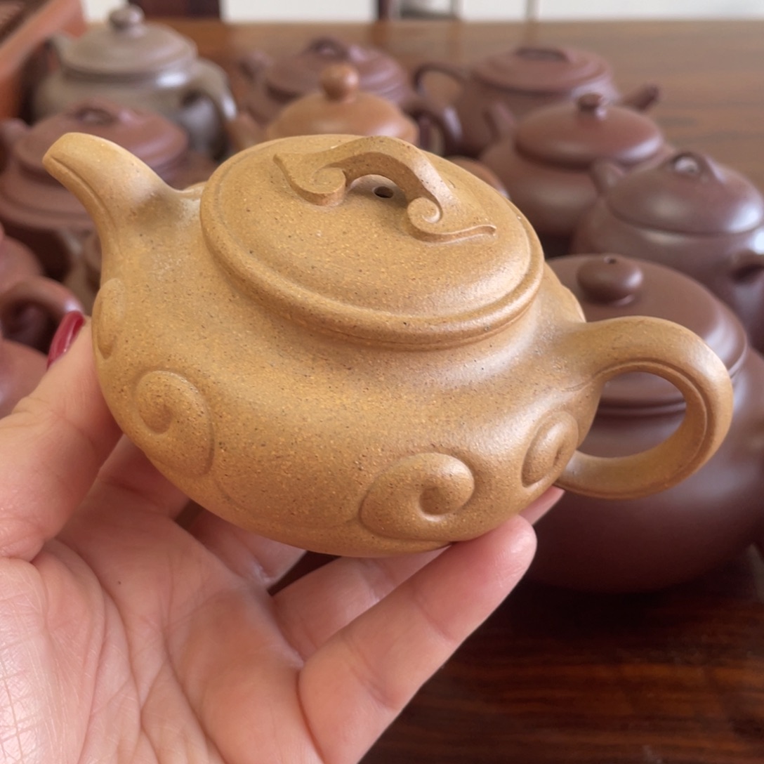 紫砂茶壶如意仿古黄金段170cc