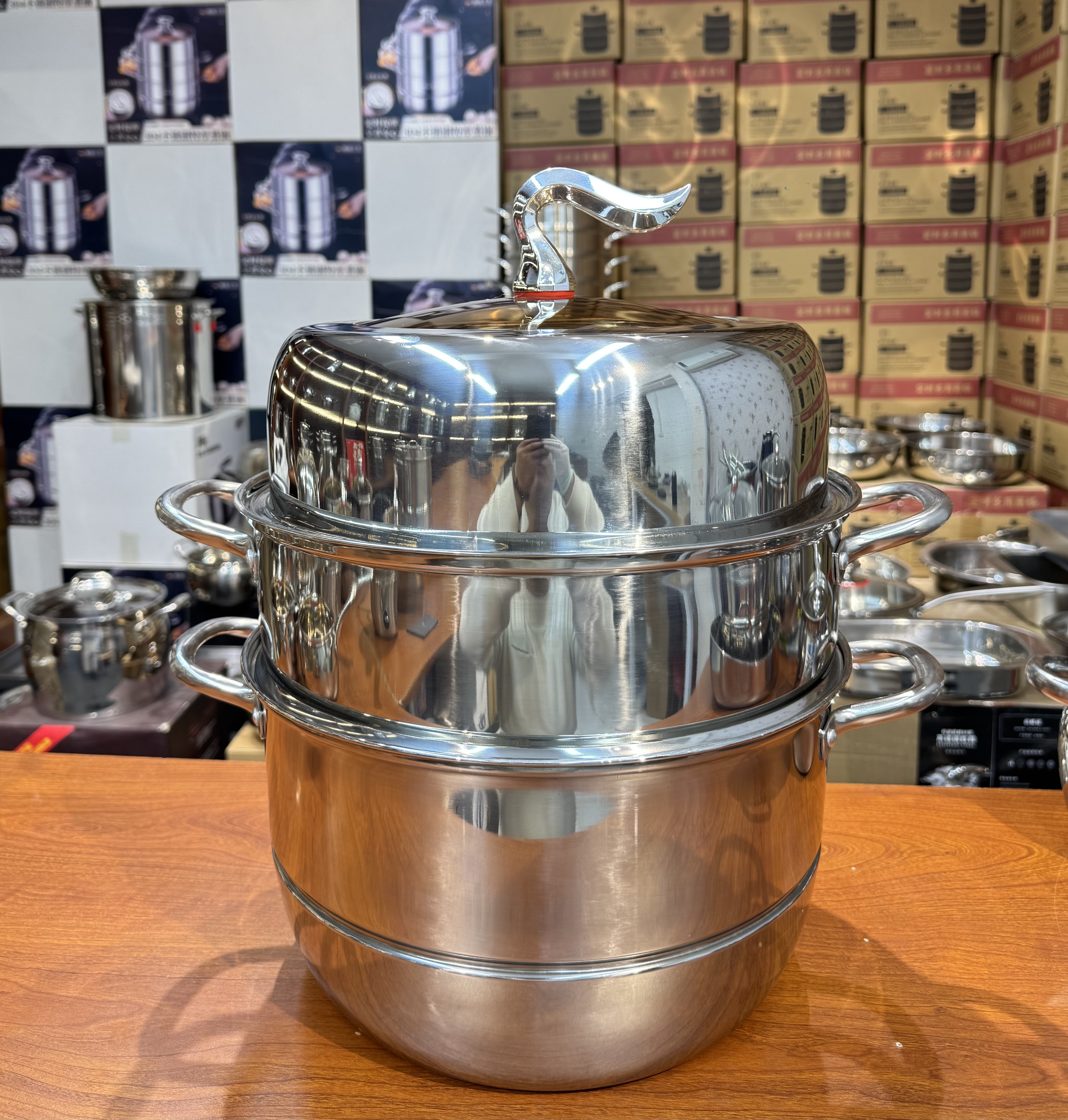 BH/不锈钢28CM蒸锅马尾珠三层汤锅多功能【若破损找客服免1费补】hn