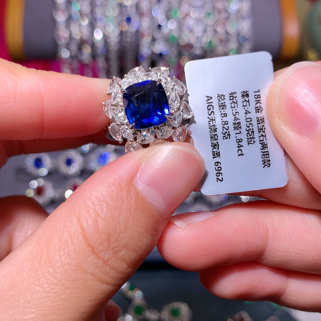 【闪购商品】蓝宝石戒指18K金镶嵌