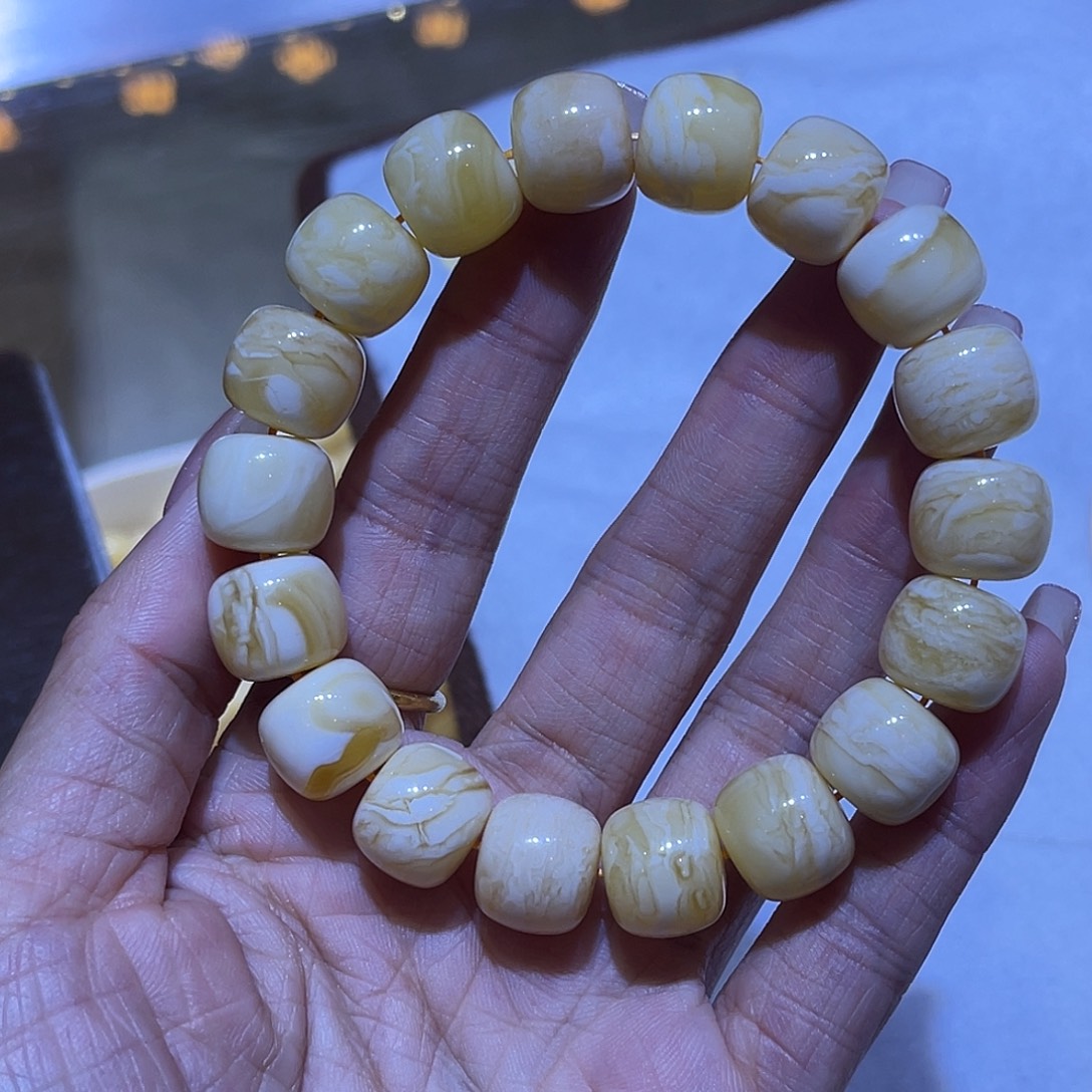 王***封琥珀未镶嵌手链蜜蜡手串13.5