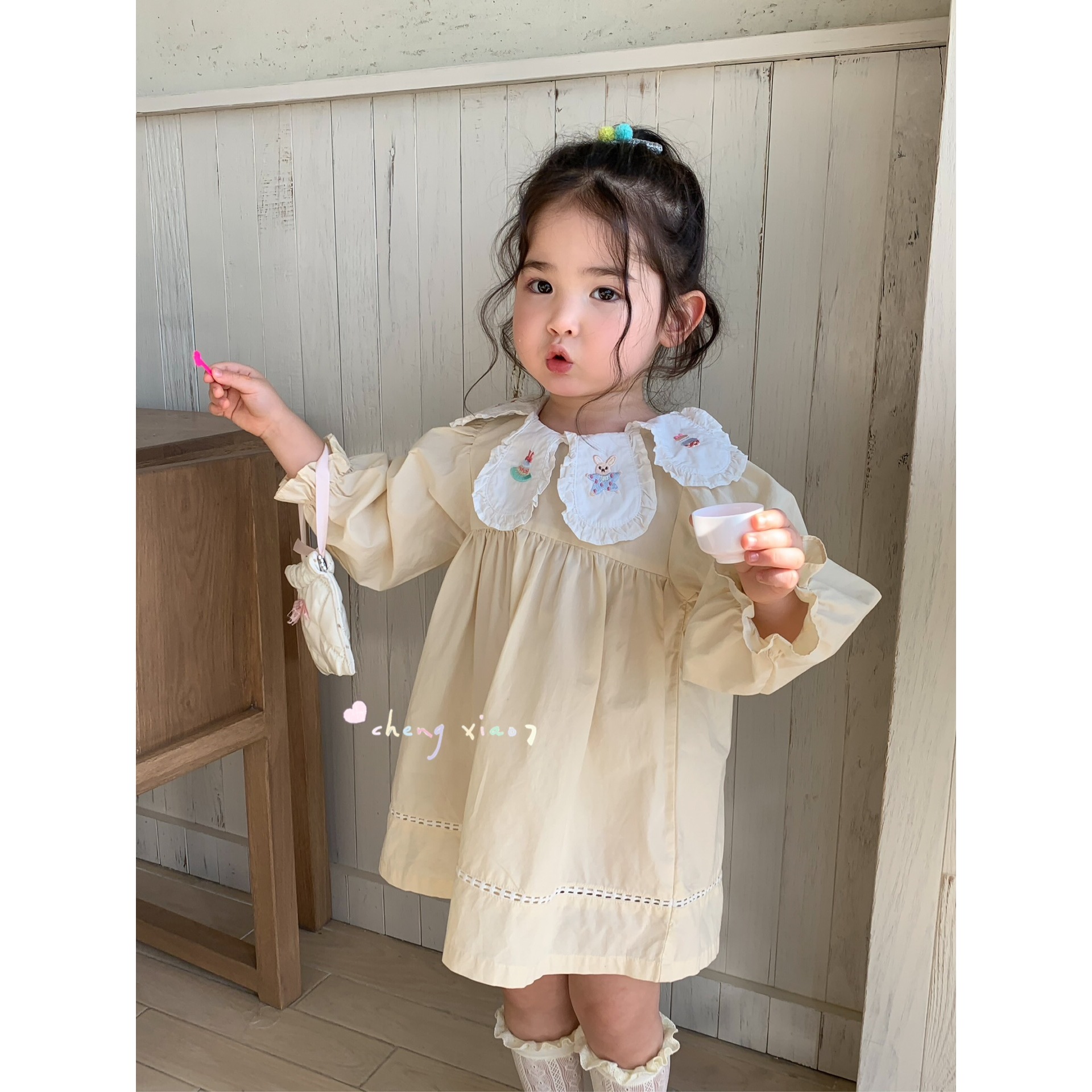 AA57~小7·25春~花边领连衣裙XQ5069