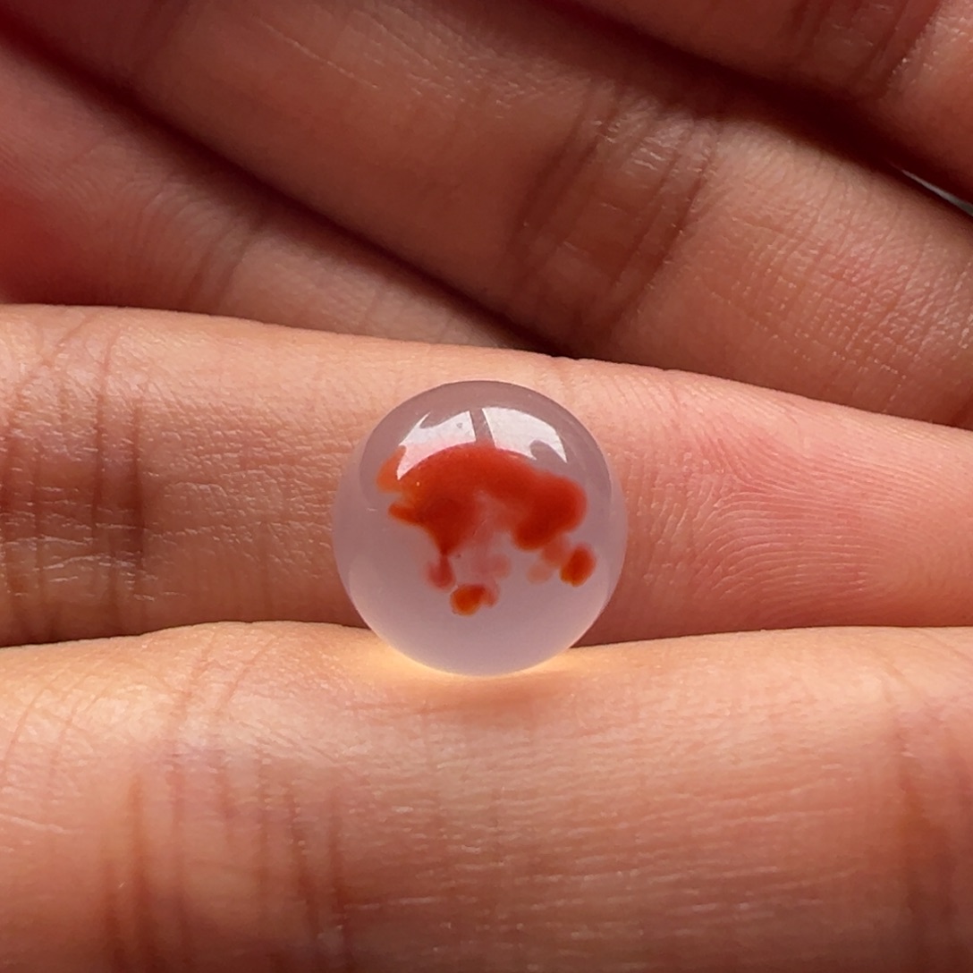 南红玛瑙圆珠11.1未镶嵌有裂