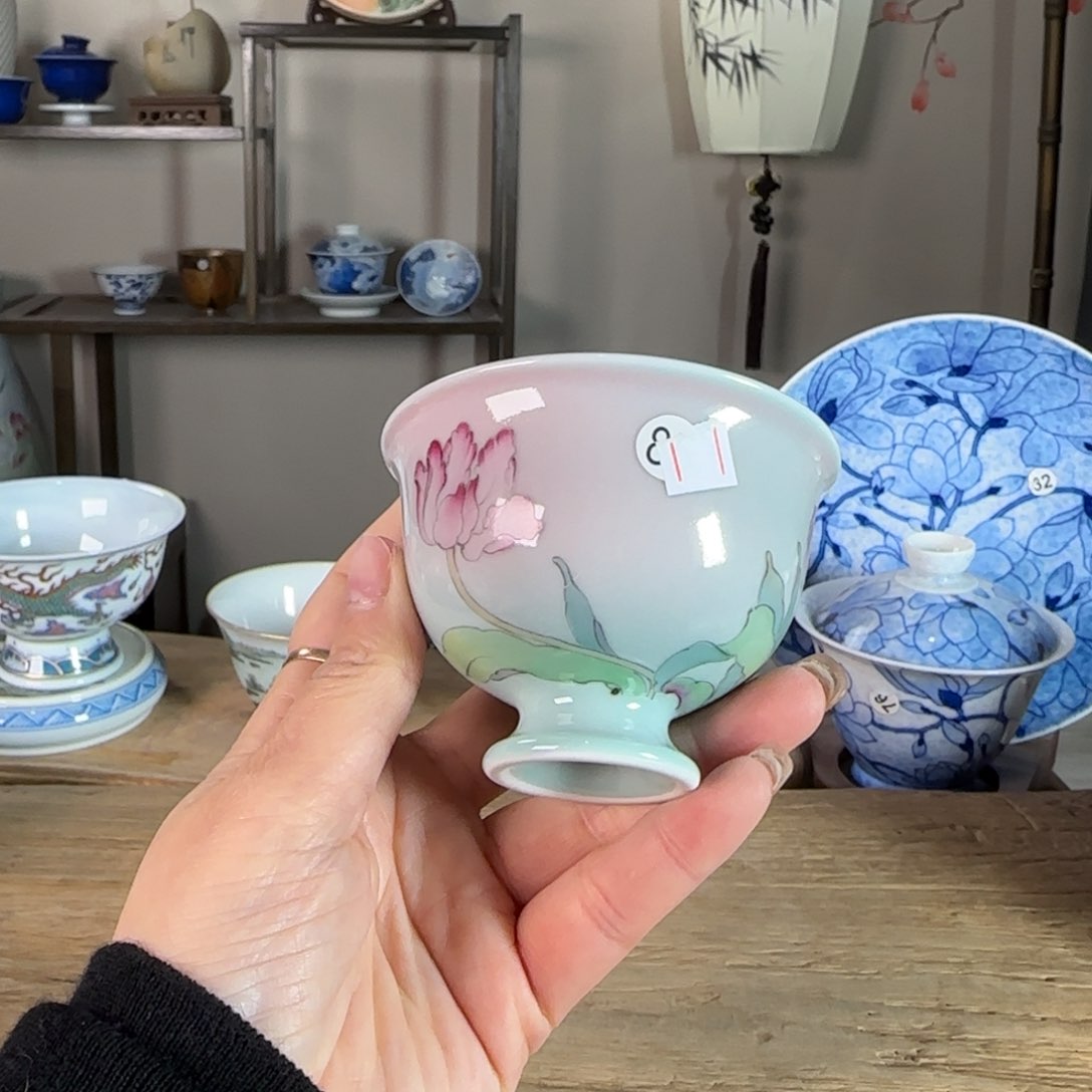 杯景德镇陶瓷柴烧多人