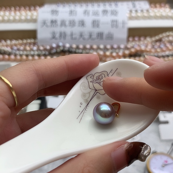 吊坠(不含链)淡水珍珠银S925镶嵌