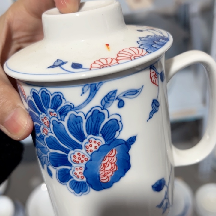 杯手绘微瑕办公杯一个