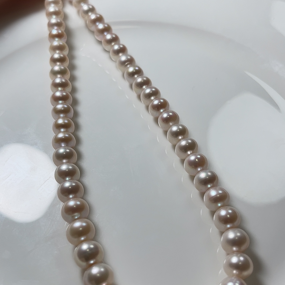项链未镶嵌淡水珍珠9.5左右毕业级樱花粉
