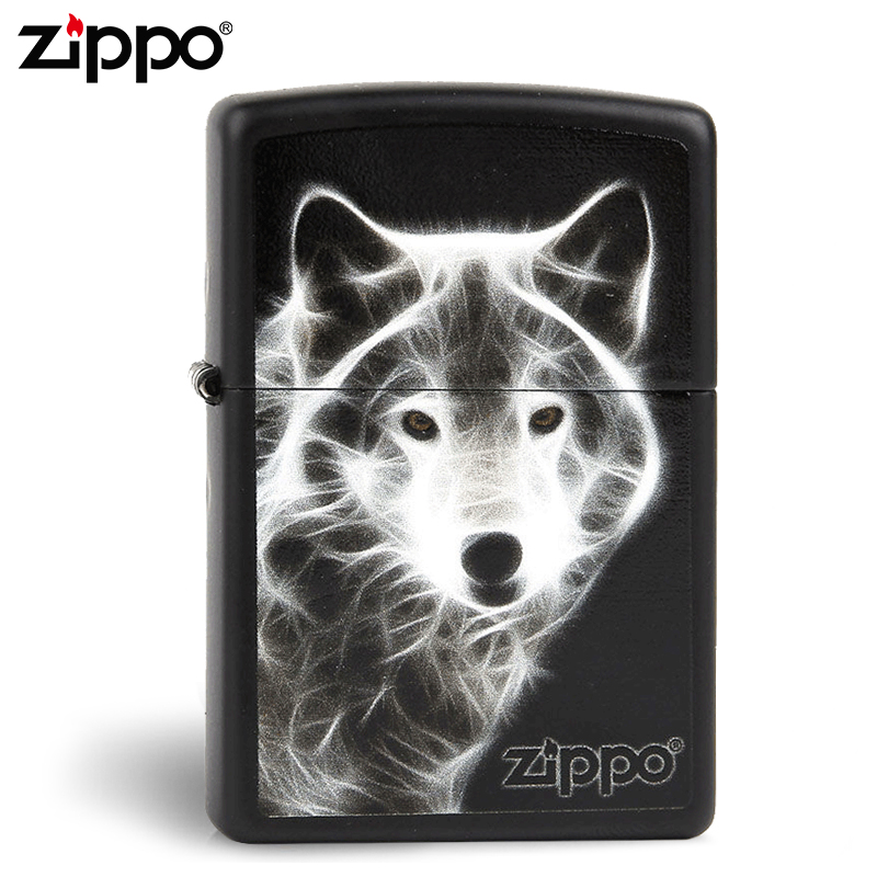ZIPPO/之宝打火机美国原装专柜正品 28303黑哑漆电极狼图腾MBJ1