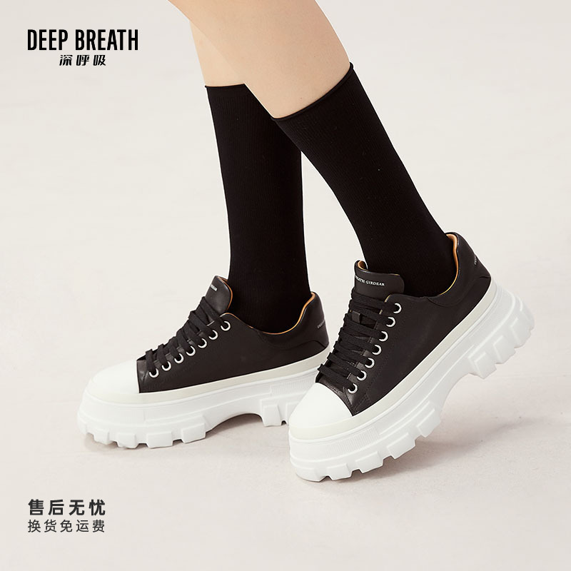 DEEP BREATH深呼吸女鞋新款 牛皮绑带低帮休闲鞋AX12193