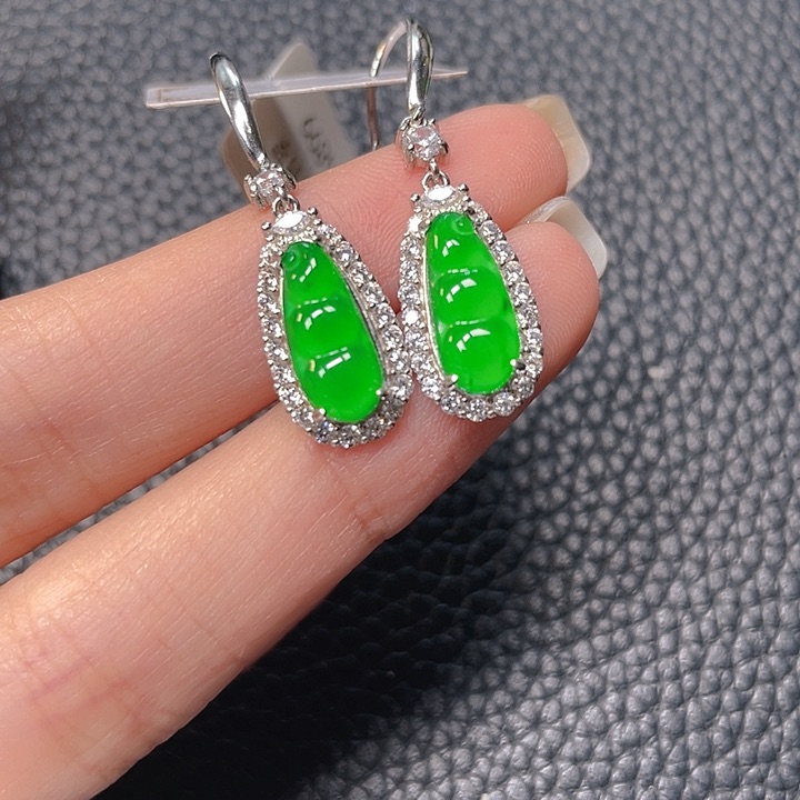 翡翠银S925镶嵌吊坠(不含链)