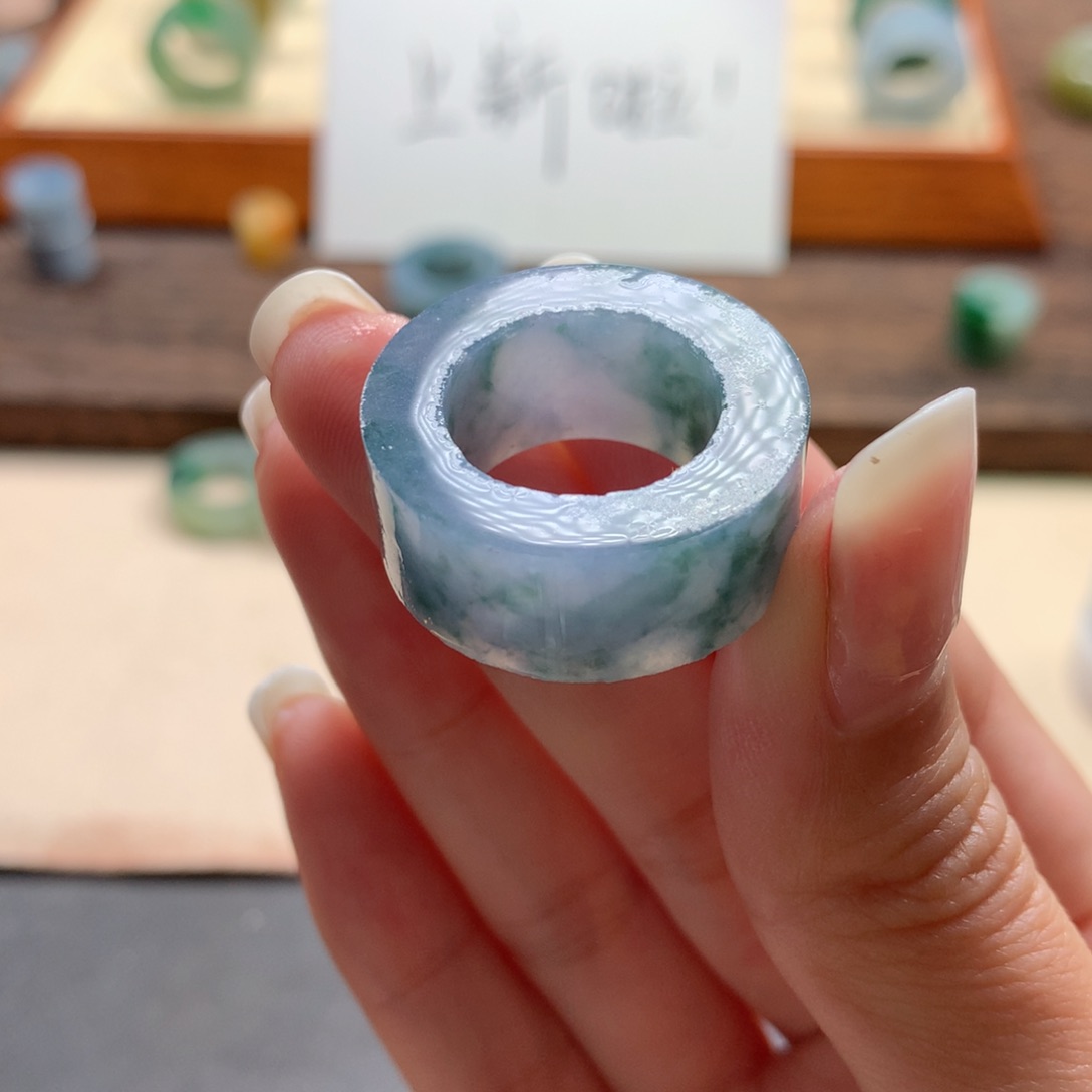 定制翡翠未镶嵌翡翠上新蓝紫底飘花11-17#