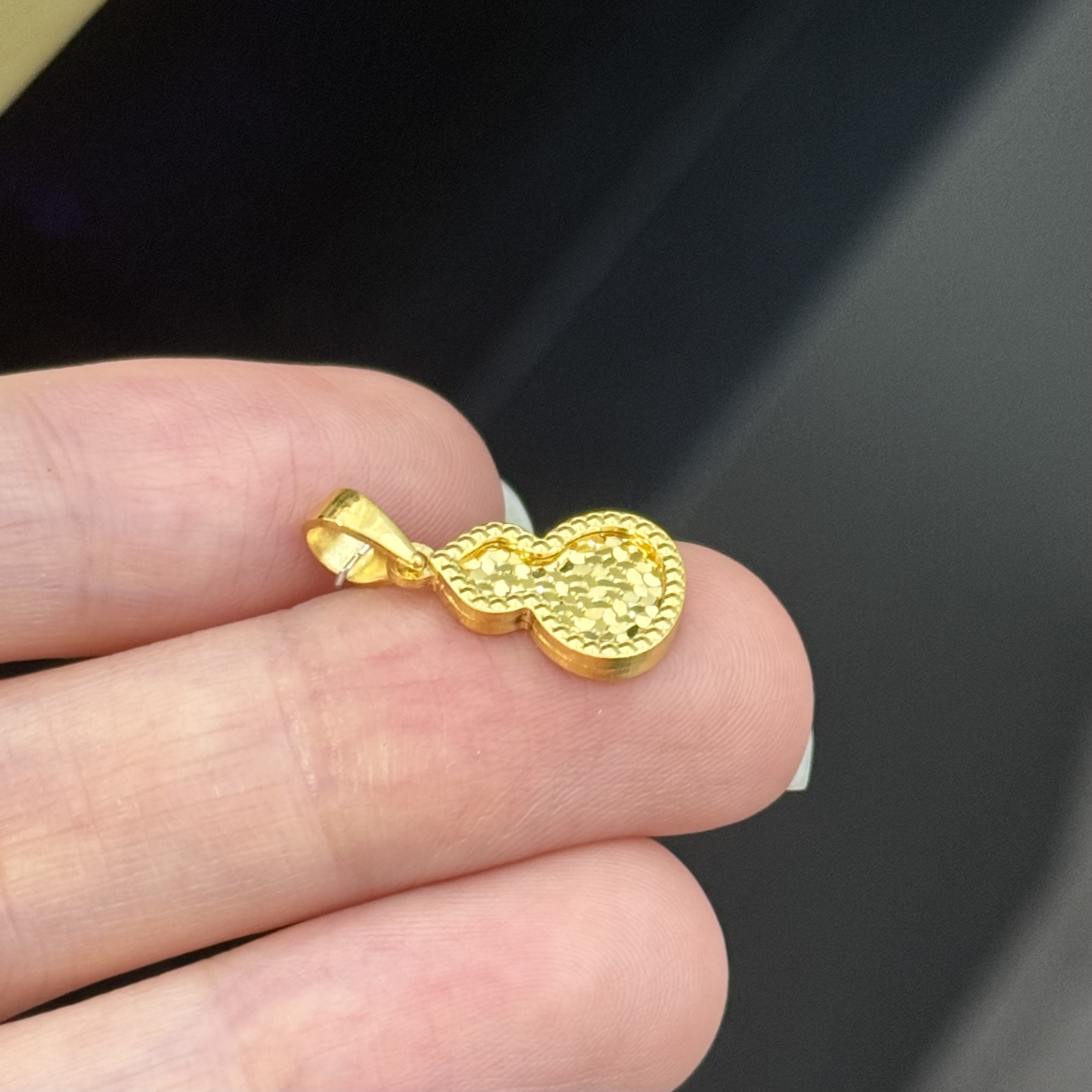 碎碎冰镭射葫芦吊坠 足金999