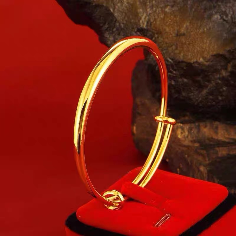  【直播专属】足金999黄金光面推拉手镯