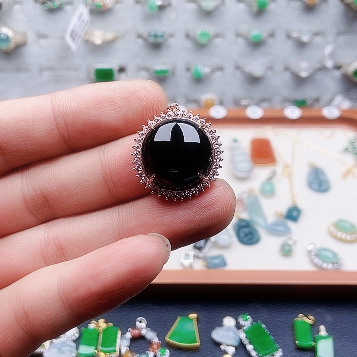 翡翠银S925镶嵌颈饰