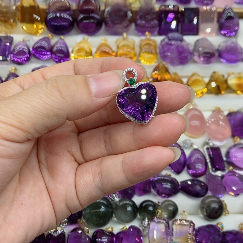 【闪购商品】水晶水晶吊坠银S925镶嵌