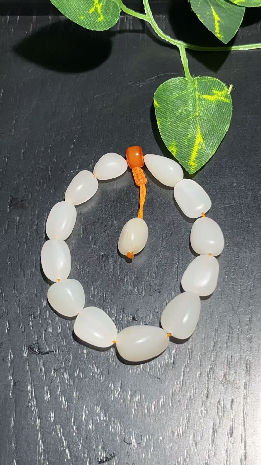 和田白玉随型手串原石打磨简约百搭女款手链29克