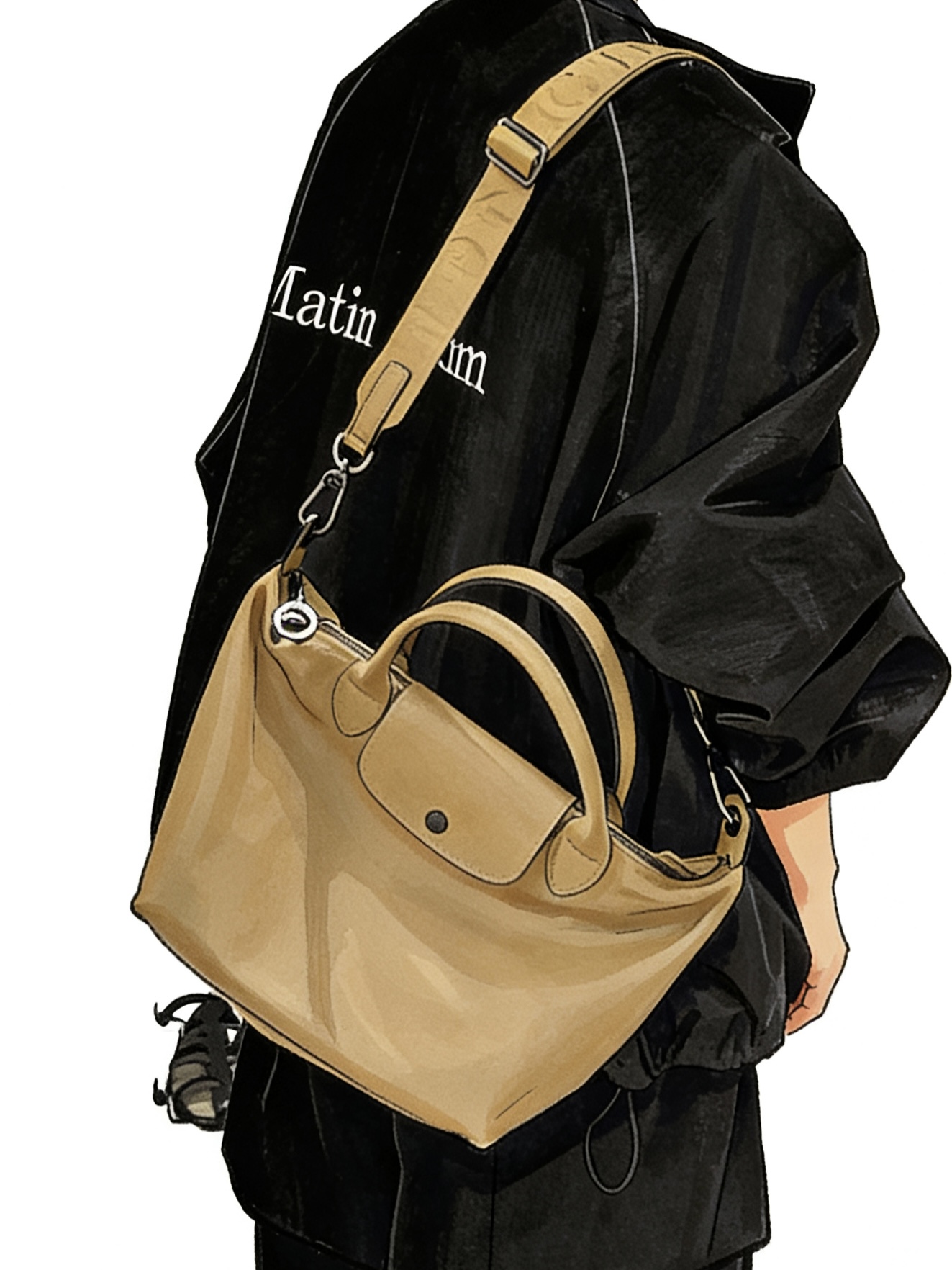 双柄小号皮饺子法式车缝线拉链斜挎休闲时尚单肩包百搭款